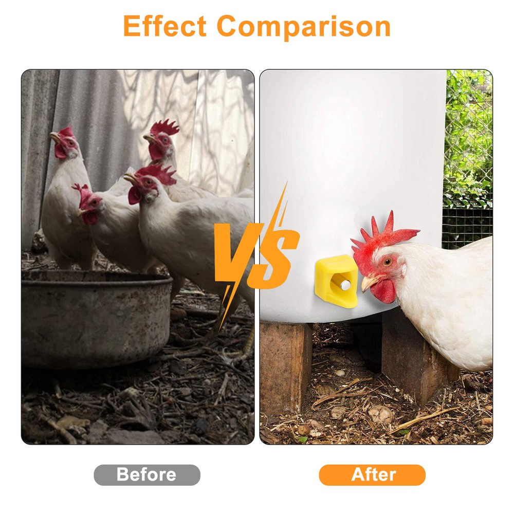 15Pcs Horizontal Chicken Waterer Nipple Automatic Poultry Waterer with Drill Bit