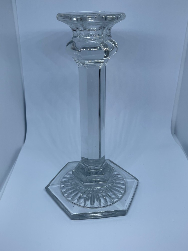 EARLY AMERICAN PATTERN GLASS CANDLESTICK HOLDER