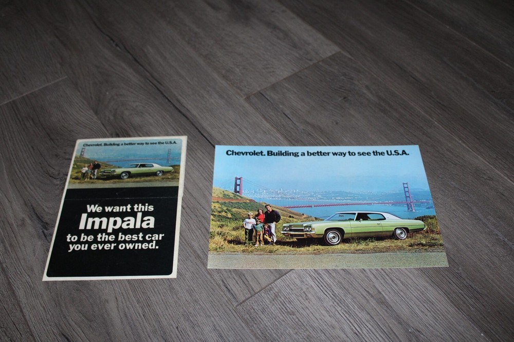 1972 Chevy Impala large postcard & sticker