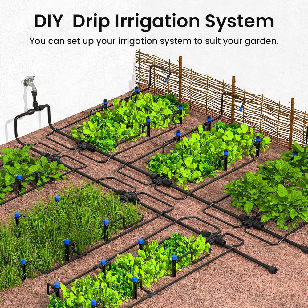 230FT Drip Irrigation System,Quick Connector Garden Watering System Automatic Sp
