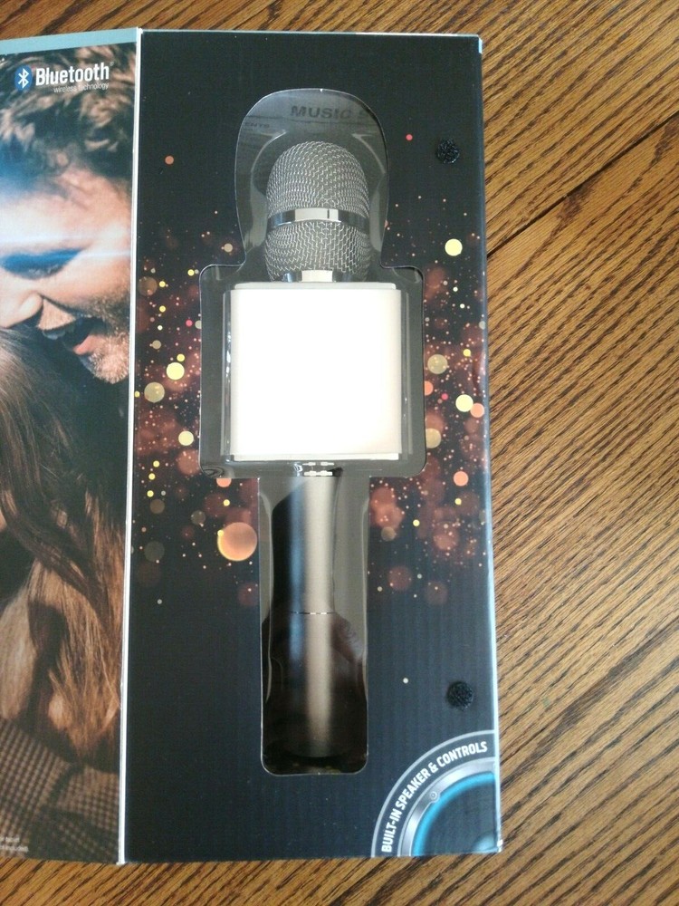 Sharper Image Bluetooth Music Stream Microphone Silver New in Packaging