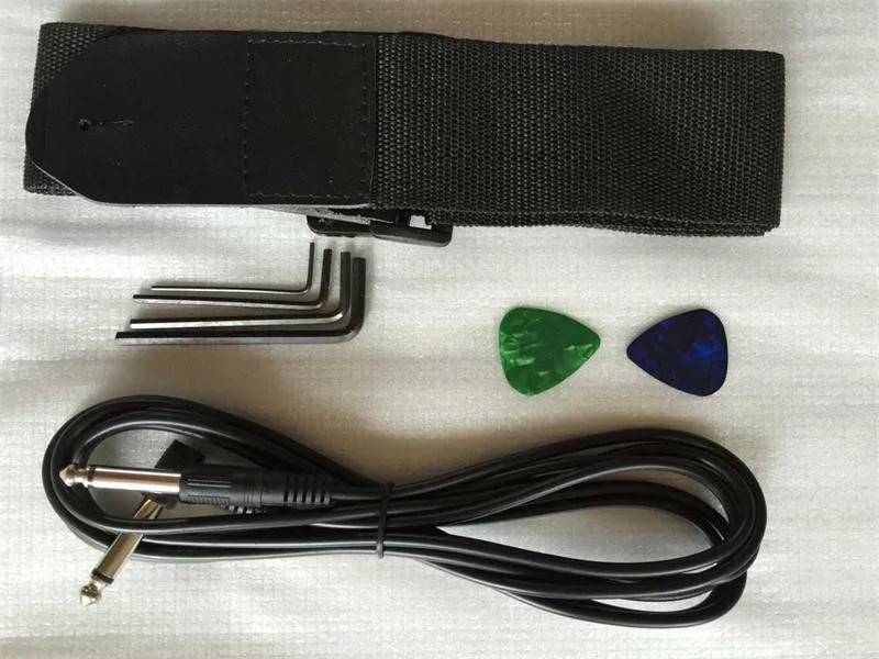 V Shape Black Body Electric Guitar with White Dots Pattern,Chrome Hardware