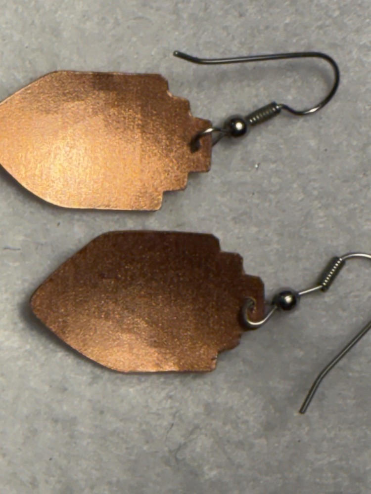 Teal Blue Copper Native Hand Made Earrings