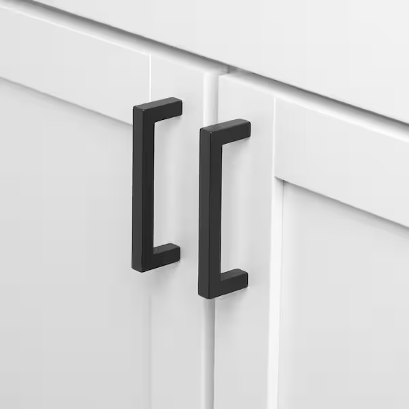 *20* GLIDERITE 3-3/4 in. Matte Black Solid Square Slim Cabinet Drawer Bar Pulls