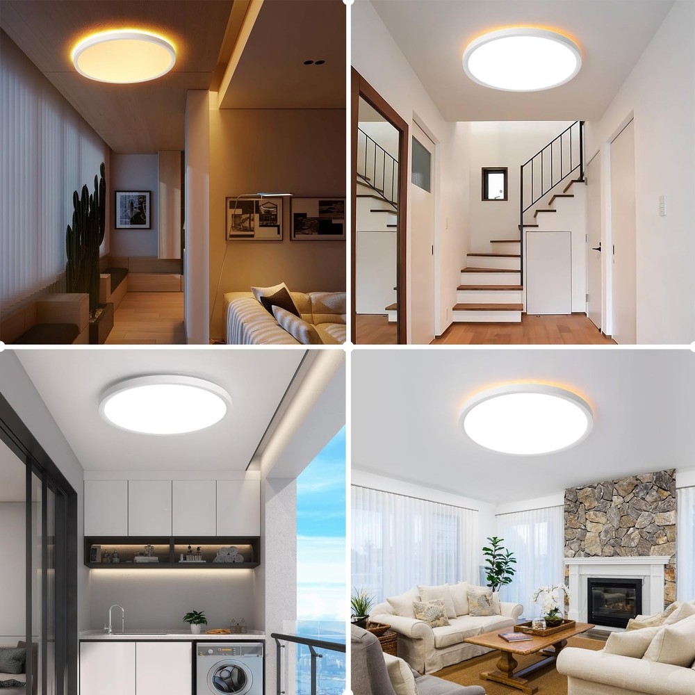 Mille Lucciole 4 Pack LED Flush Mount Ceiling Light Fixture with Night Light,...