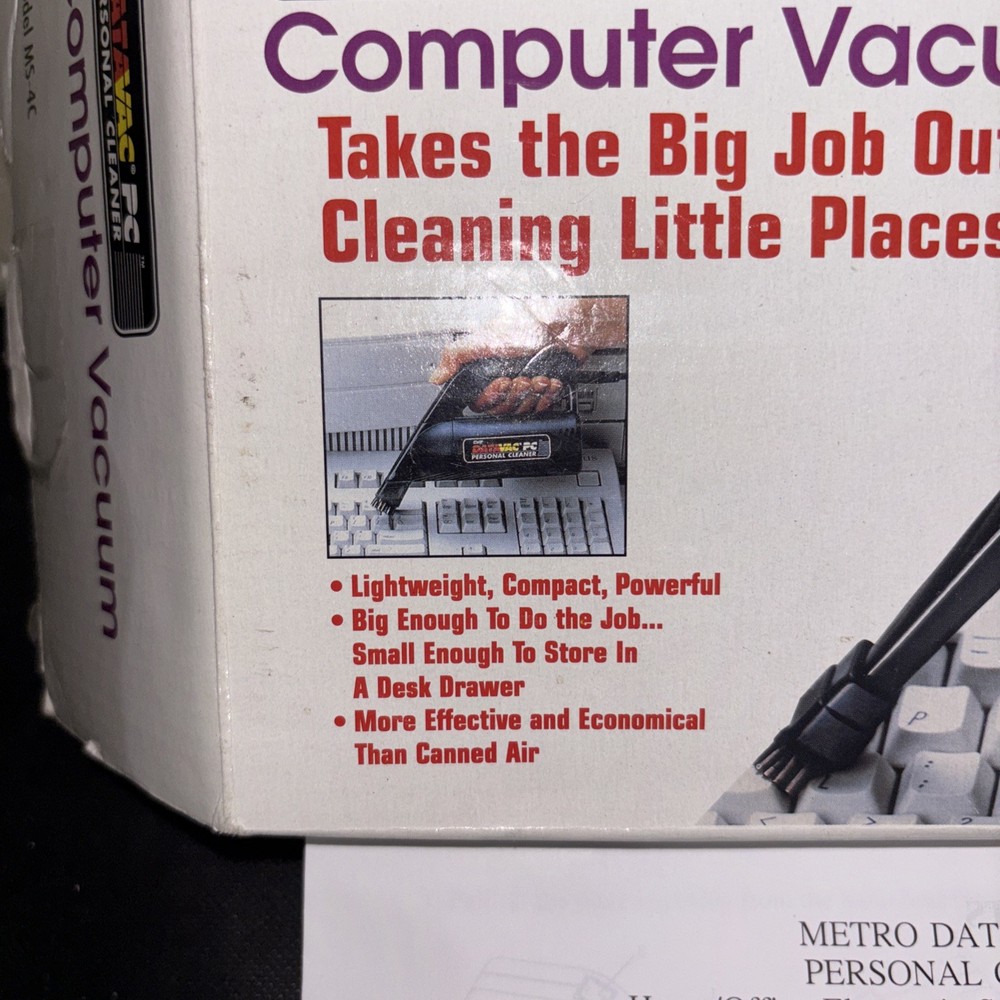 DataVac PC Personal Computer Keyboard Vacuum NEW Tested Working