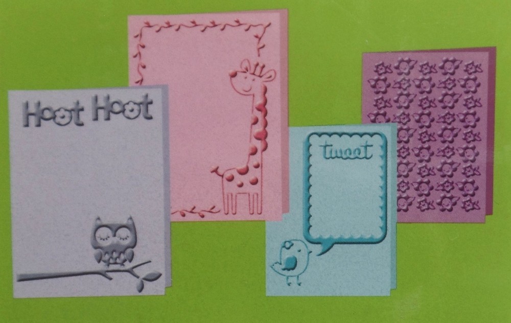 Cuttlebug Stencils Four Embossing Folder 2000414 CREATE A CRITTER OWL BIRD B17-4