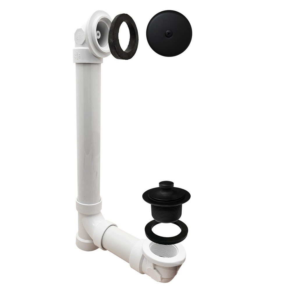 Westbrass Pull & Drain Sch. 40 PVC Bath Waste with One-Hole Elbow, Matte Black,