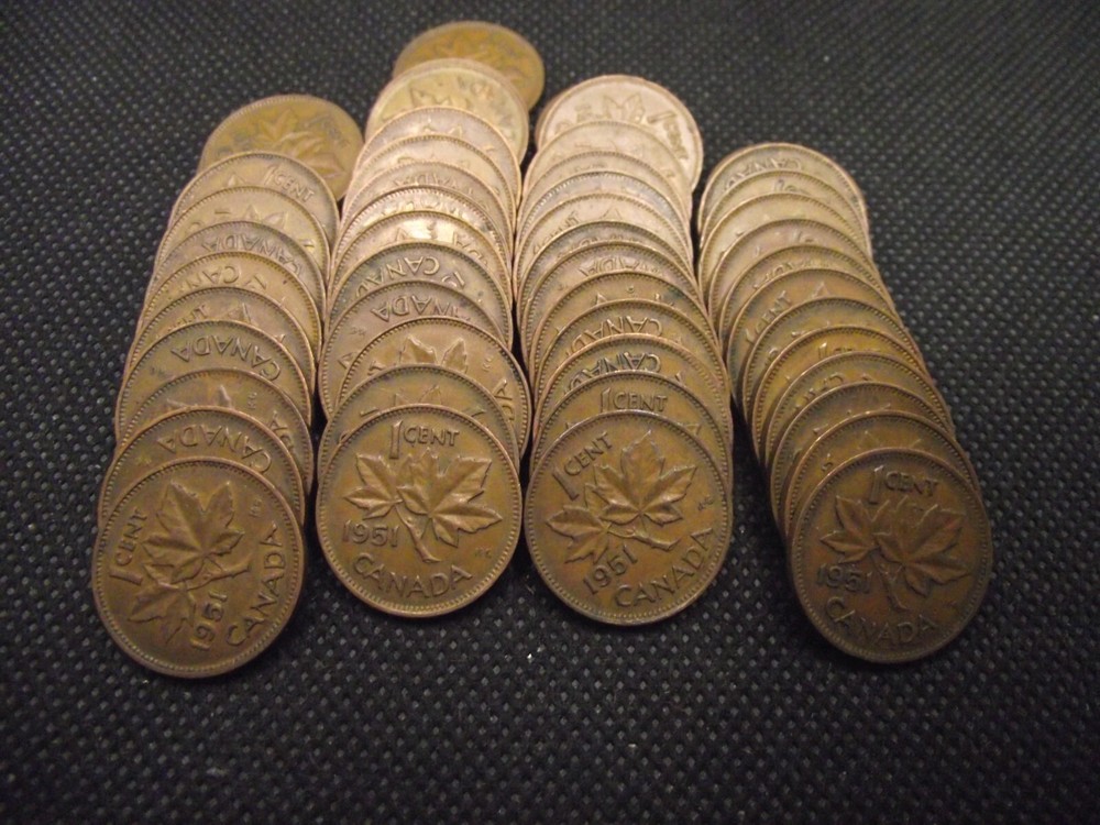 Canada 1951 Cent 50 Coin Roll