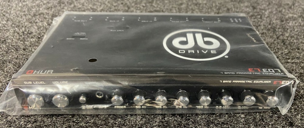 DB DRIVE OKUR E7 EQ7 7-BAND PARAMETRIC EQUALIZER 3 RCA OUTPUTS FRONT/REAR/SUB
