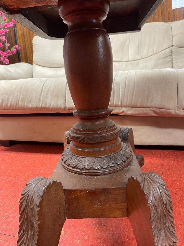 Antique French Solid Wood Folding-Over Games Table