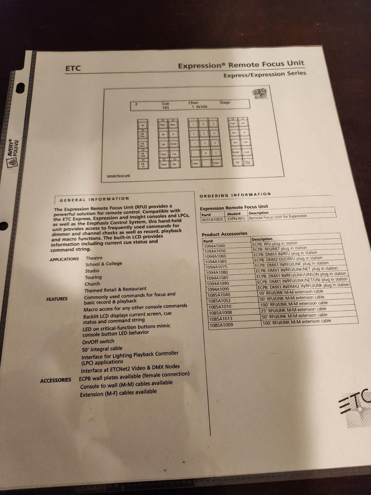 ETC Expression 3 RFU Focus Remote