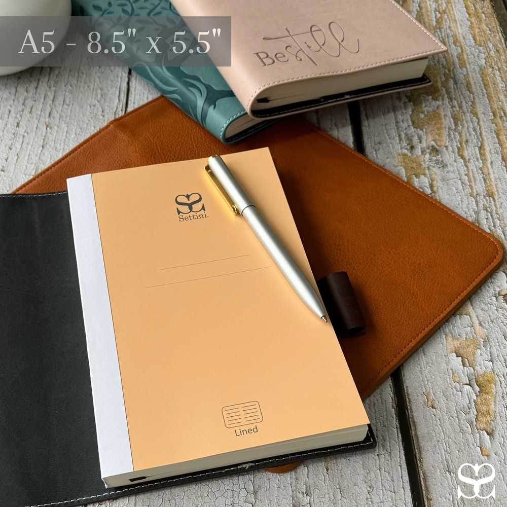 SETTINI® Lined Refill Journal Notebook for Refillable Journals – Prem