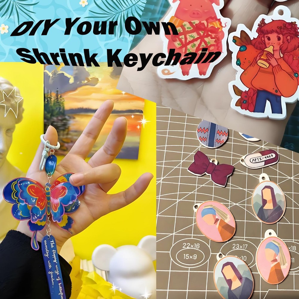 12PCS White Printable Shrinky Plastic SheetsPrintable Shrink Film Sheets for ...