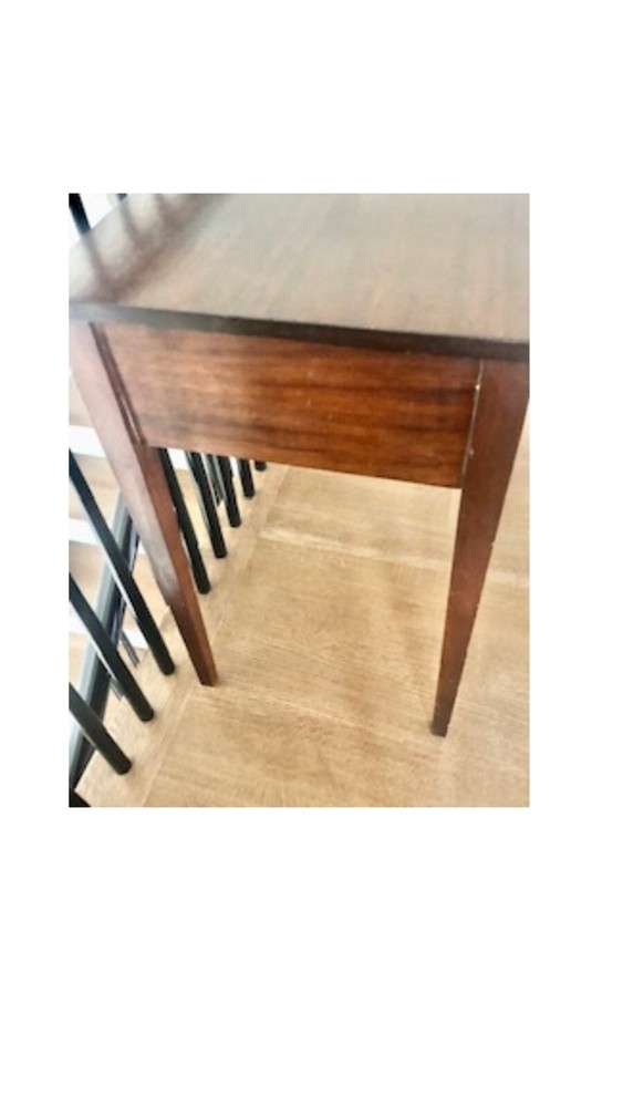 Antique burled curved console/desk