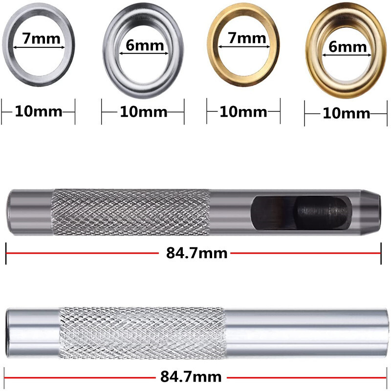 100 Set Shoe Eyelets Grommet Sets Grommets Kit Eyelets Button Kit with 3PCS Tool