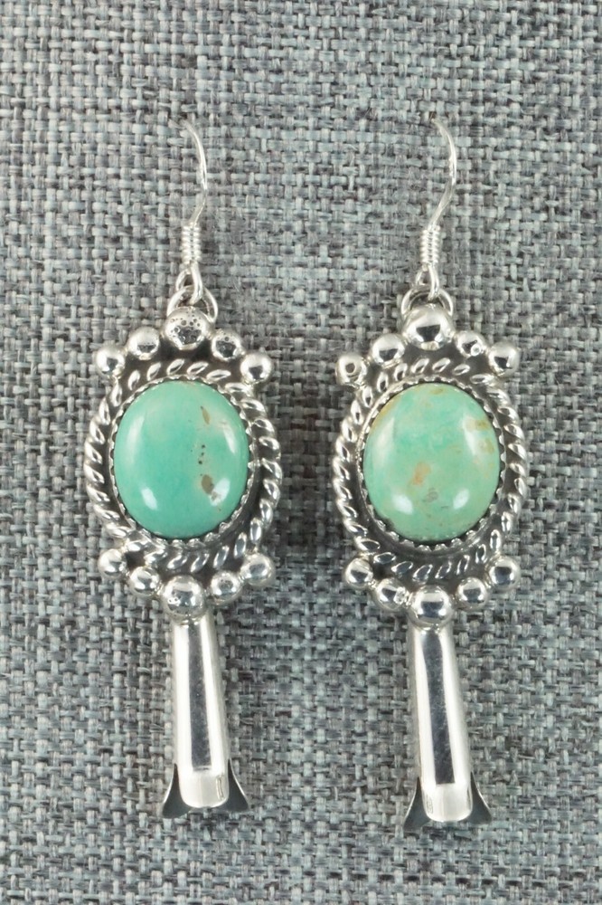 Turquoise & Sterling Silver Earrings - Vernon K Johnson