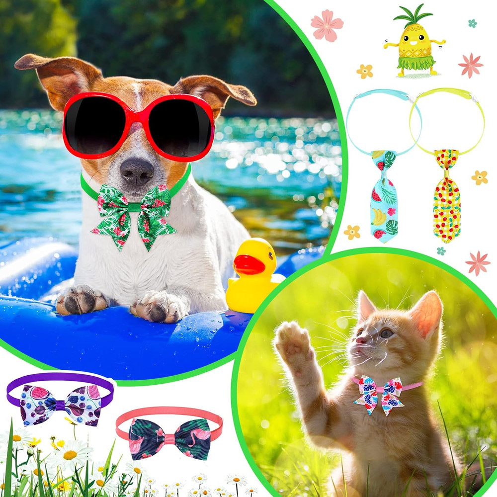 300 Pcs Dog Bow Tie Collars Bulk for Dogs Adjustable Summer Spring Basic Dog Bow