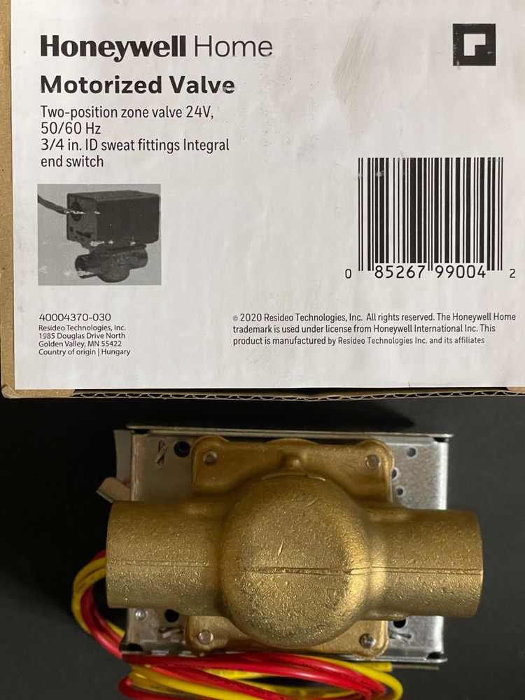 Honeywell Home Motorized Valve model V8043E1012