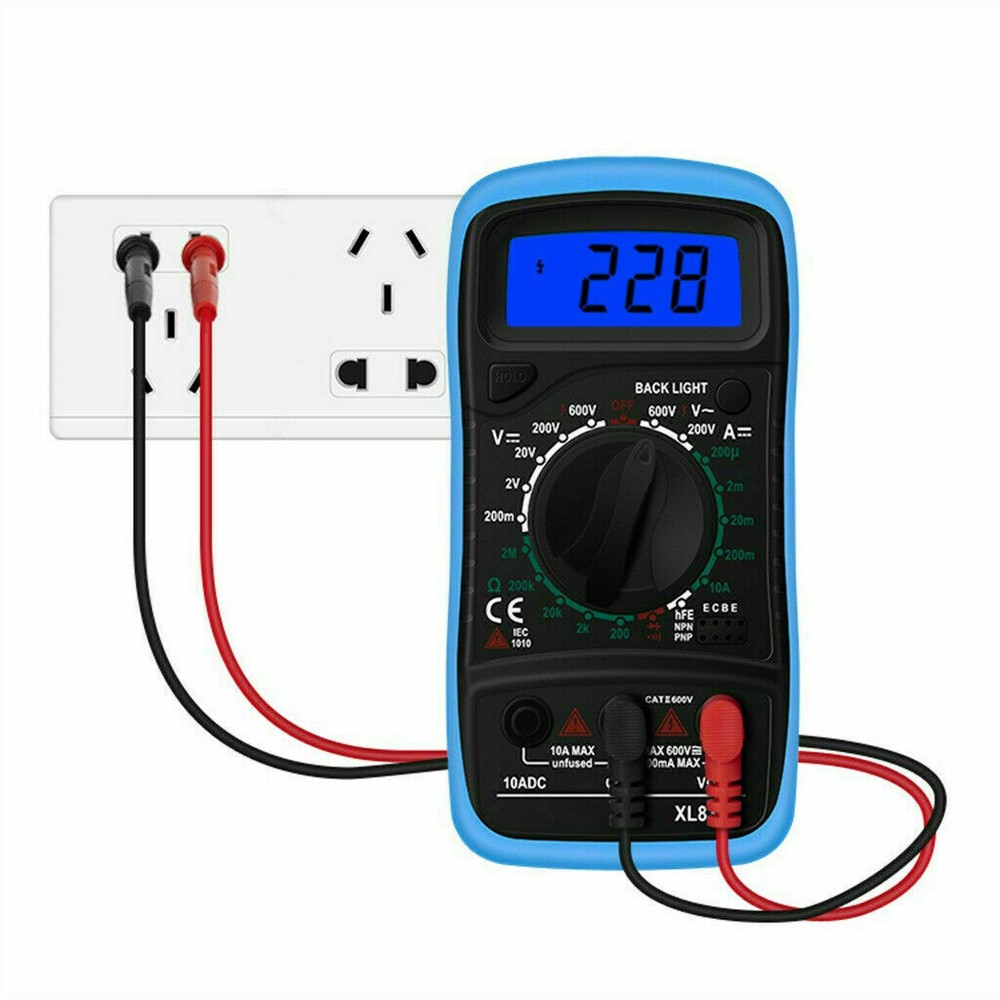 Digital Multimeter AC DC Voltmeter Ammeter Ohmmeter Volt Tester Meter XL830L