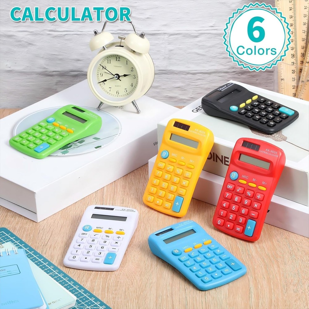 30 Pack Pocket Calculator Small Battery Powered Bulk Mini Size 4 Function Hand