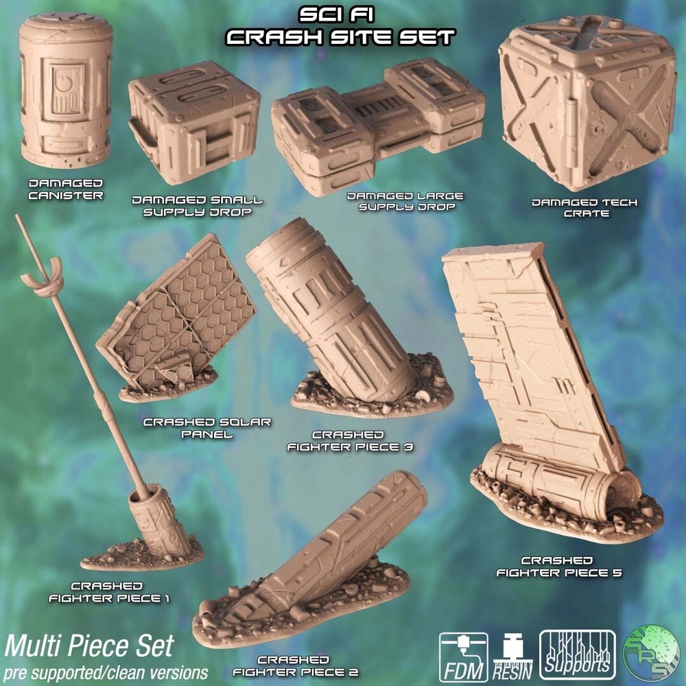 Sci-Fi Crash Terrain Legion Terrain Scenery Tabletop Miniatures 28mm