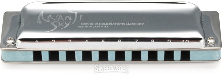 Suzuki M-20s Manji Sky 10-hole Diatonic Harmonica - D Major