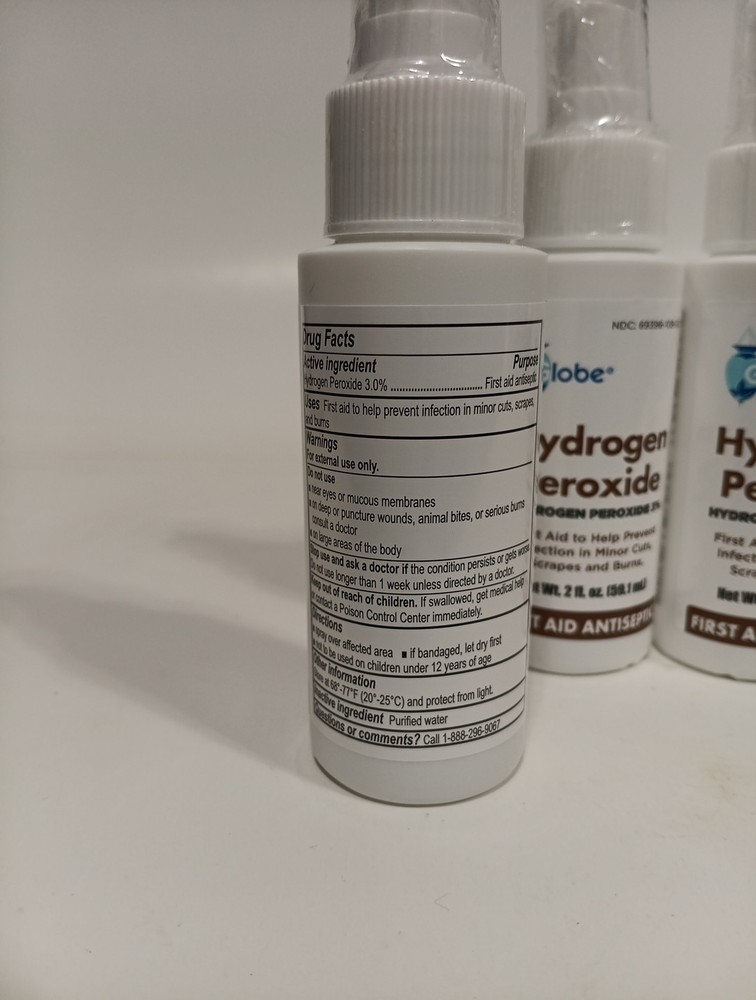 Globe Hydrogen Peroxide 3% First Aid Antiseptic Topical Solution Spray 3 Pack