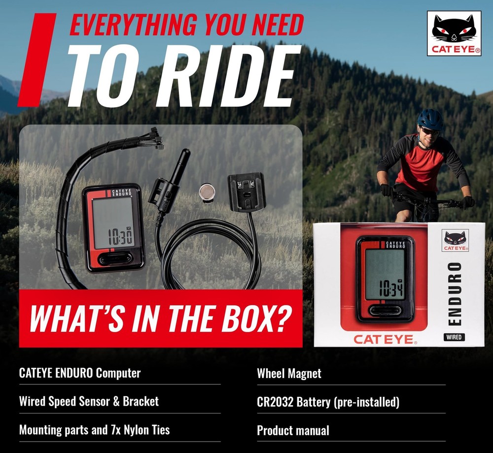 CATEYE Wired Bike Computer – Entry-Level Speedometer and Odometer, Perfect