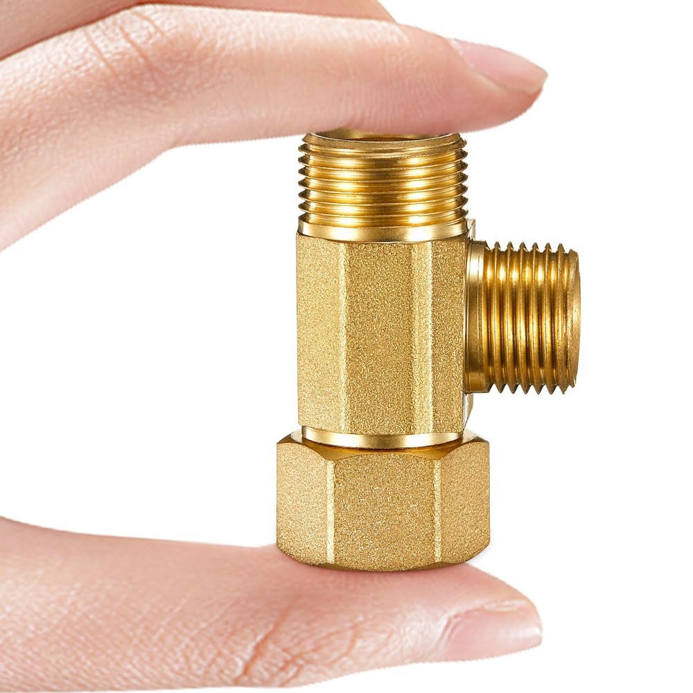 Water Line Adapter Splitter Tee Valve - Brass Dishwasher Toilet Supply Line