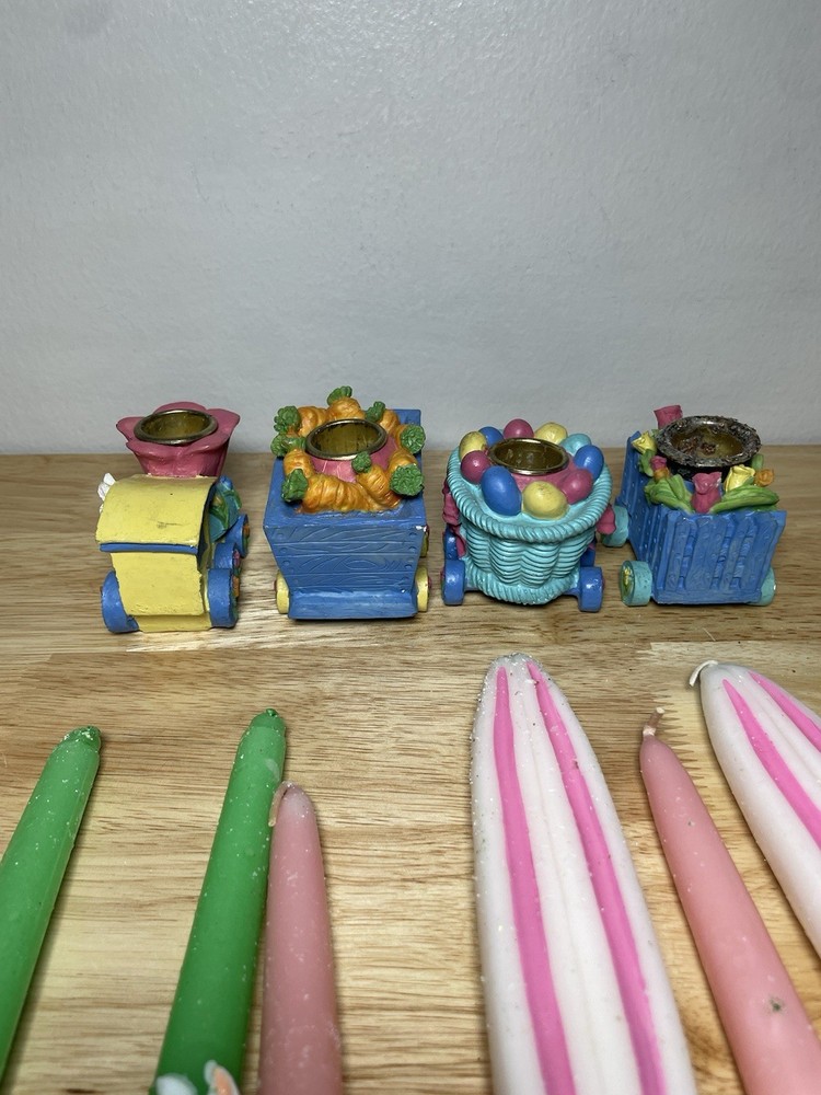 Big VTG Easter Lot! Easter Bunny Rabbit Train Candle Candlestick Dayton Hudson!