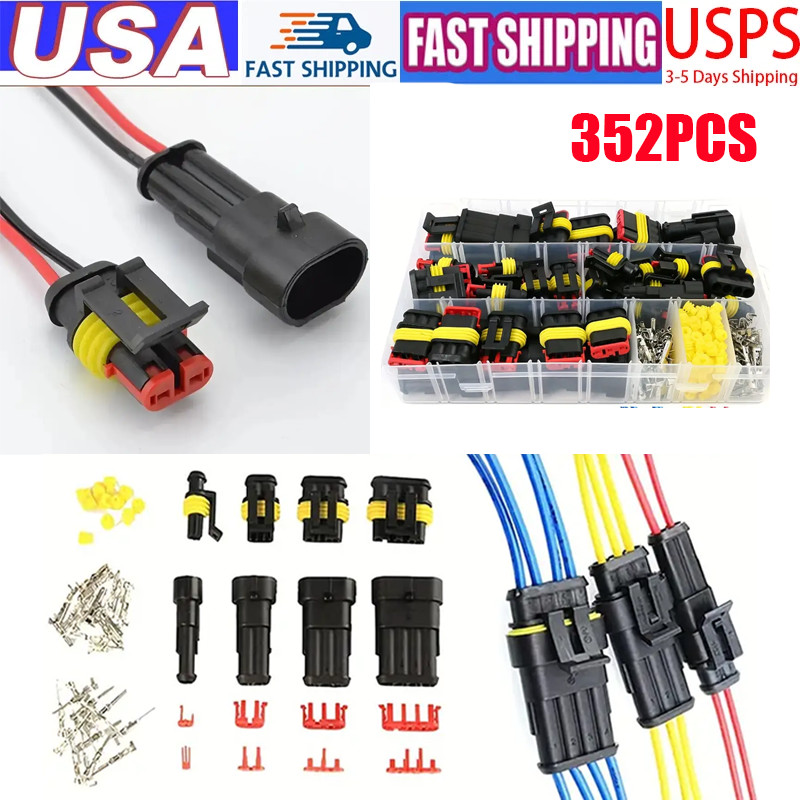 352PCS Waterproof Harness Connectors, Plug-in Terminals, Electrical Plugs