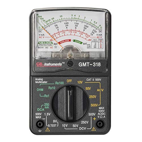 GMT-318 Analog Multimeter, 6 Function, 14 Range, AC / DC Volt, 500V
