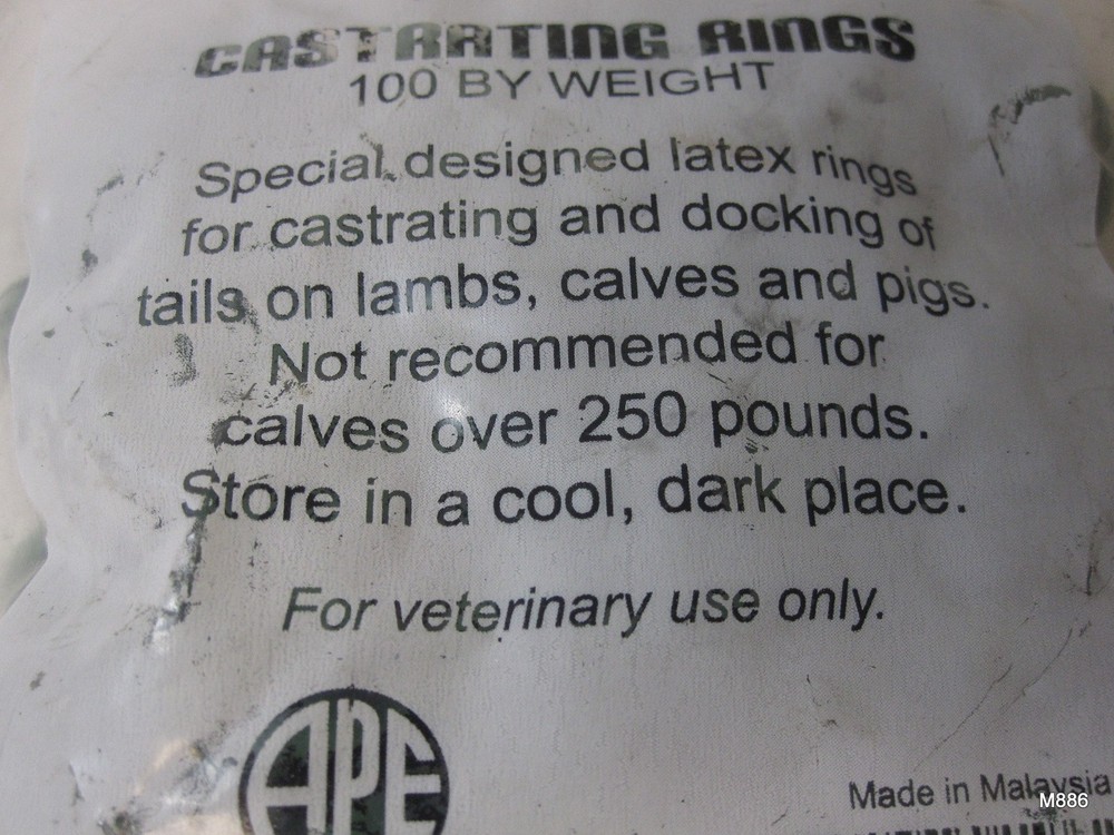 Castration Bands Rubber Rings for Castration - 100ct