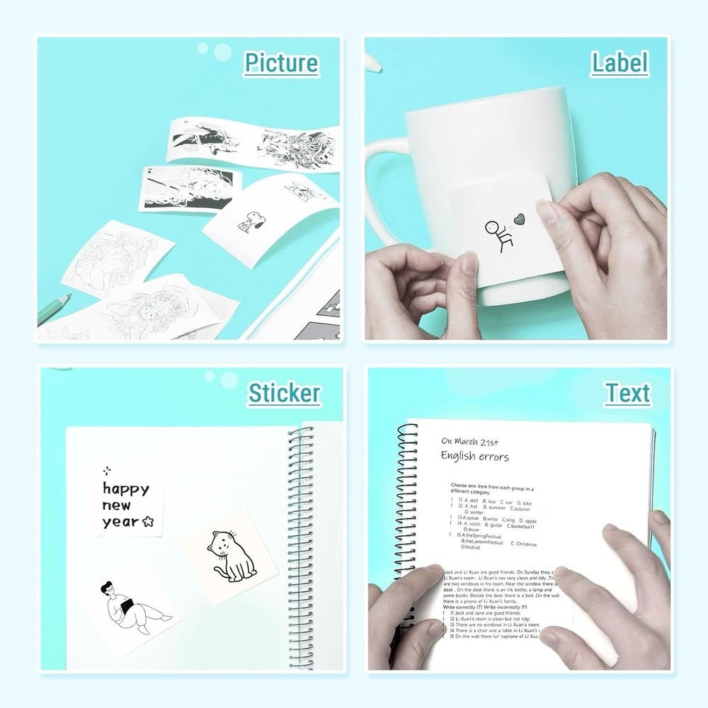 Smart & Simple Sticker Creator & Label Maker: Mini Bluetooth Thermal Printer