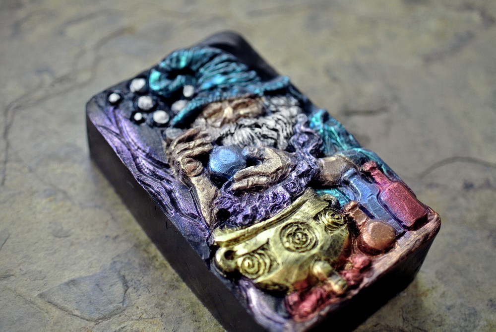ALCHEMIST SILICONE MOLD for soap making and other crafts WIZARD CAULDRON