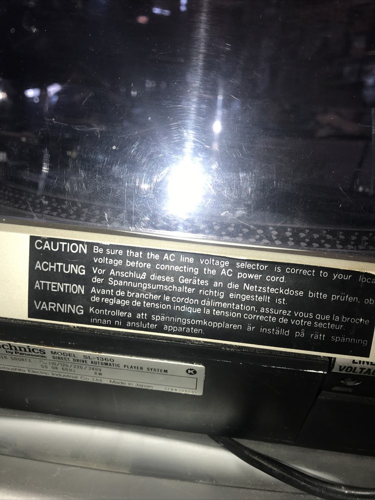 Vintage Technics SL-1360 Automatic Direct Drive Turntable Tested/works. ( Floor