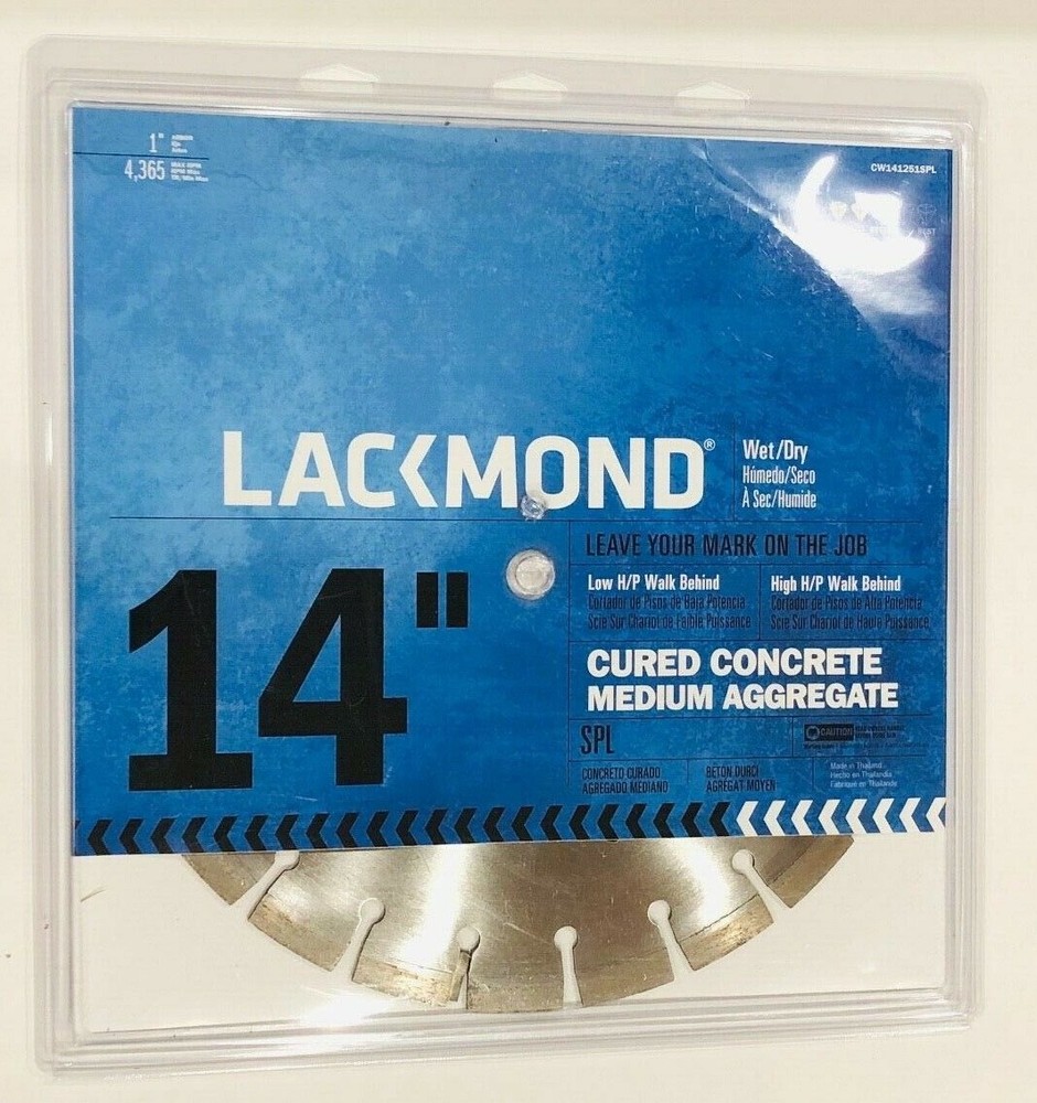 Lackmond 14” Diamond Segmented Saw Blade For Wet Cured Concrete Medium Aggregate