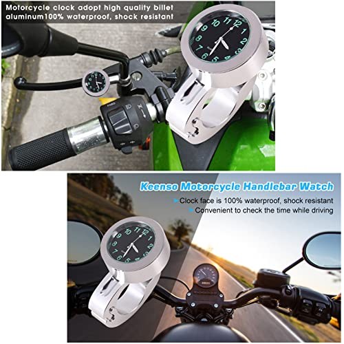 Motorcycle Handlebar Clock, Universal Split Ring Mount Aluminum Motorcycle
