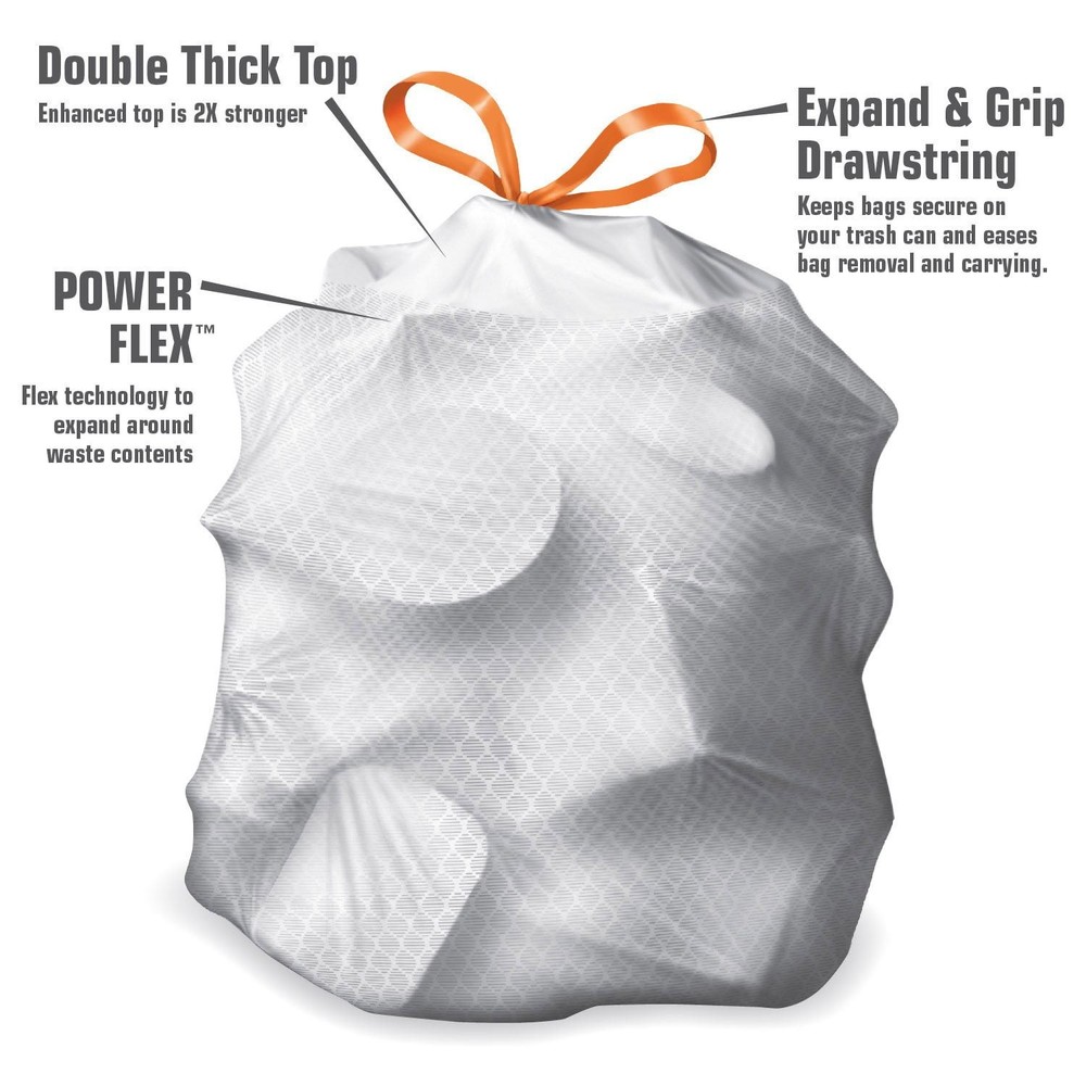 Member's Mark Power Flex Tall Kitchen Drawstring Trash Bags Fresh Scent 13 gal
