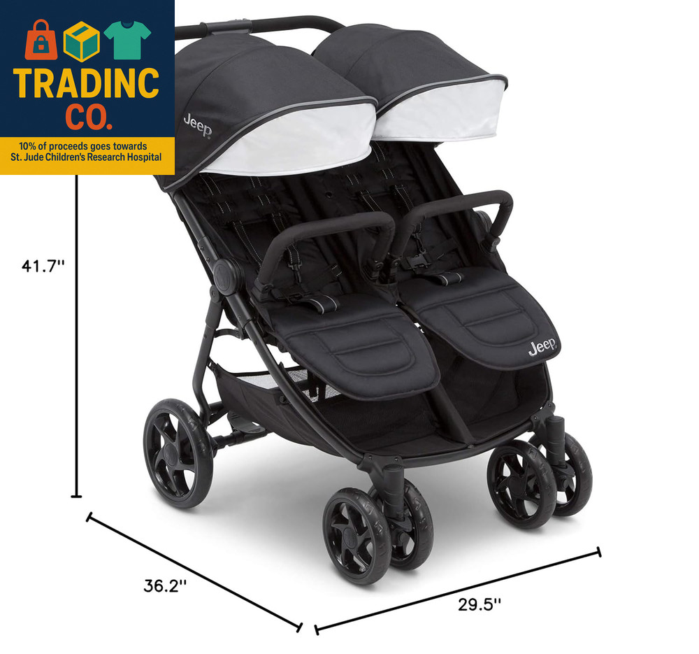 Jeep Destination Ultralight Side X Side Double Stroller, Midnight