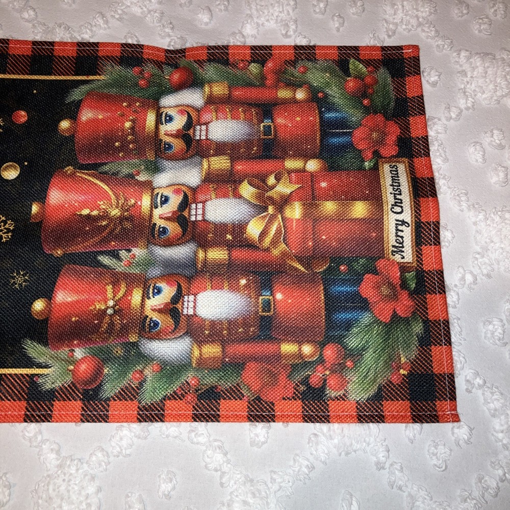 Christmas Runner with Nutcrackers, 13 x 71 in, Multicolor