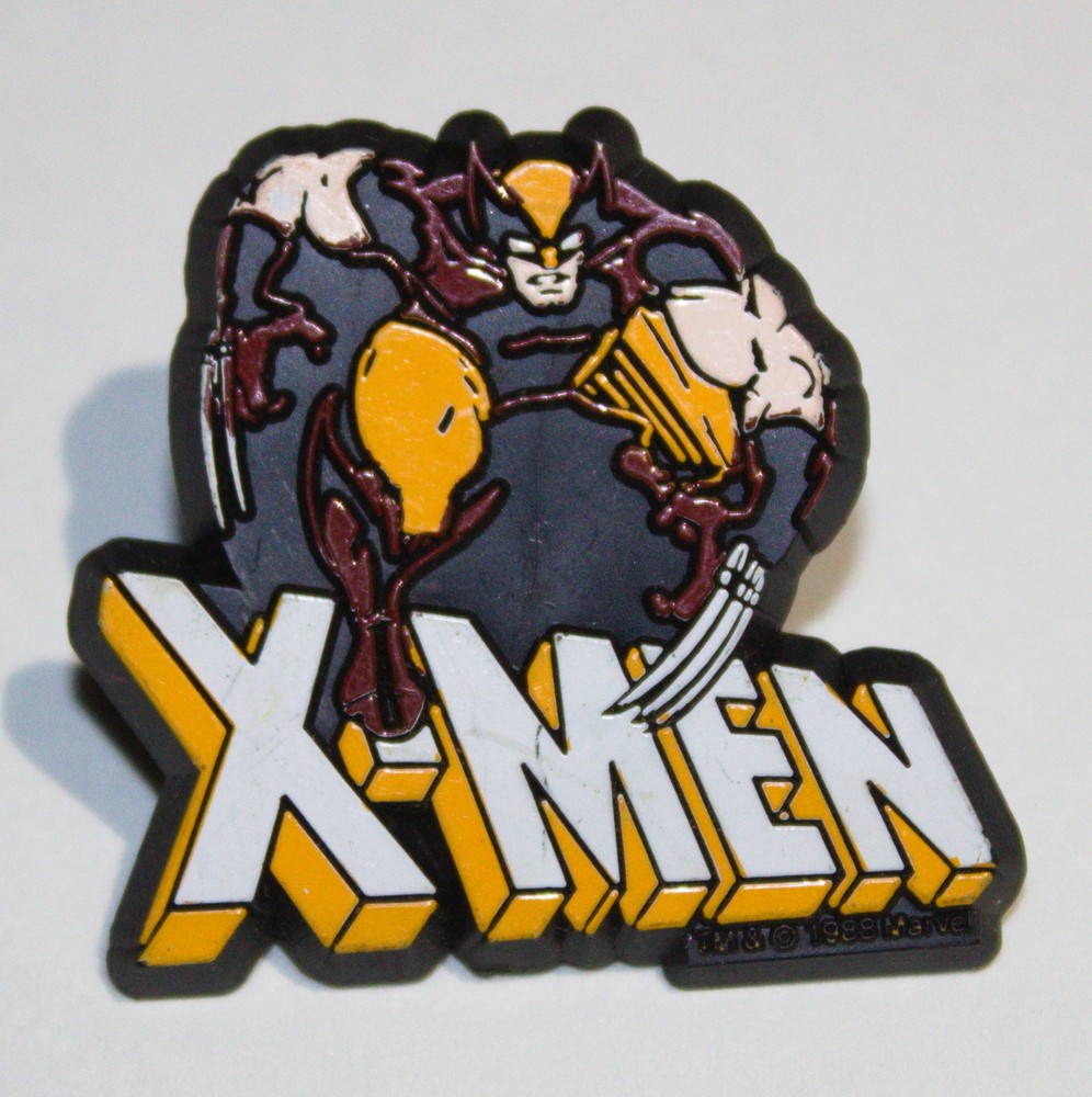 Marvel Comics Wolverine Over X-Men Name Logo Plastic Comic Promo Pin 1988 NEW