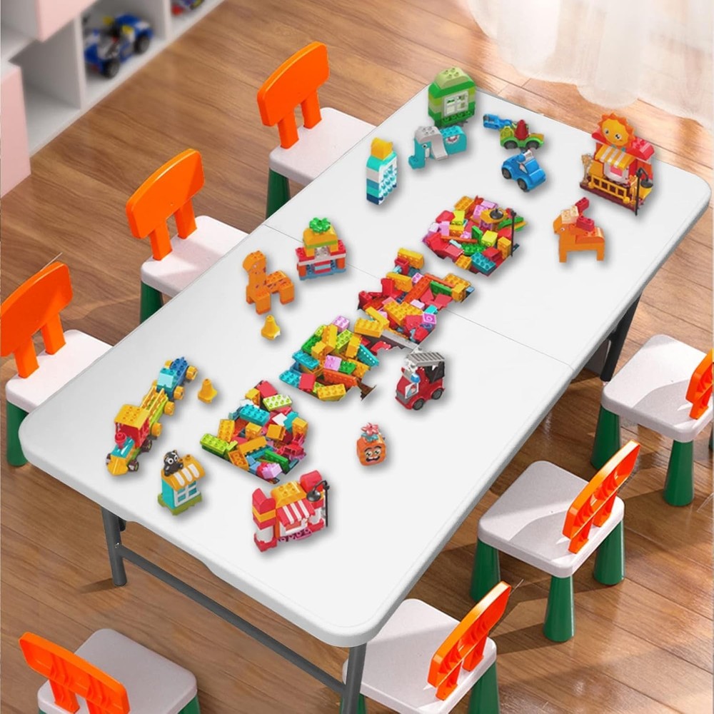 Folding Table 4ft Heavy Duty Folding Tables Indoor Outdoor Plastic Dining Tab...