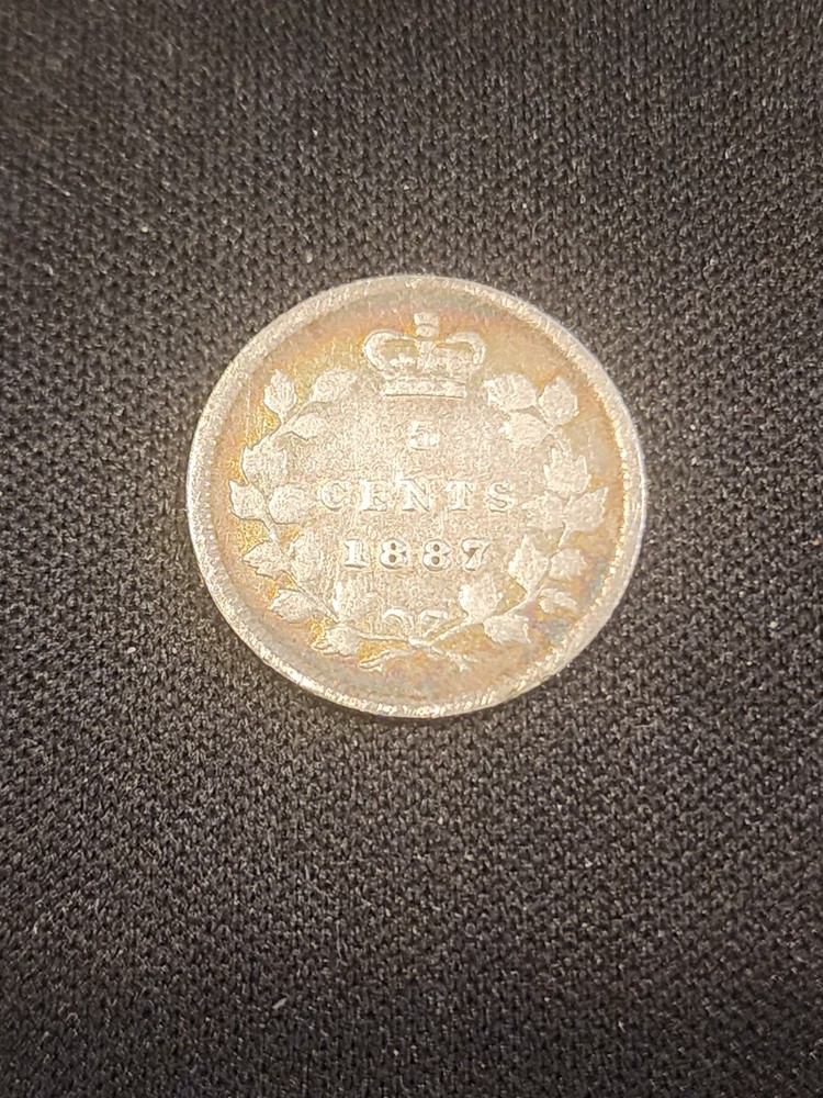 1887 Canada 5 Cents Silver Coin