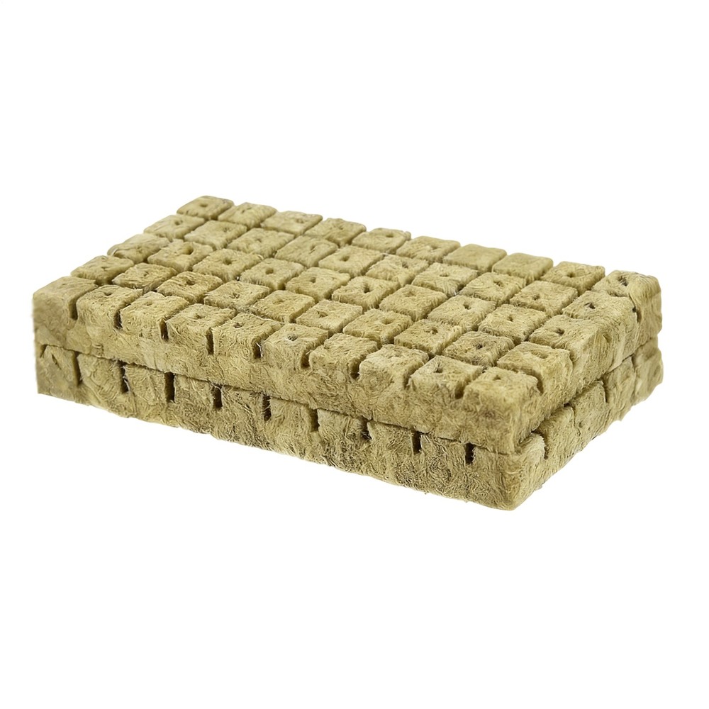 100 Pieces Garden Starter Plugs Hydroponic Cubes Rock Wool Grow Media