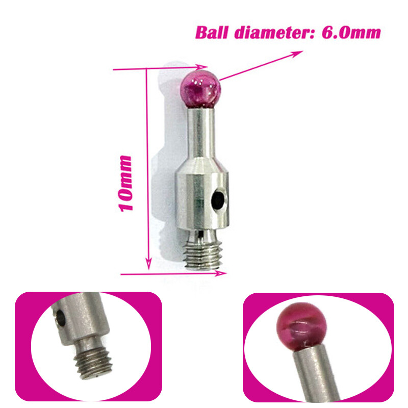 Touch Probe 3mm Ruby Ball M3 Thread L10mm Stylus TESA/Hexagon ROMER Measure Arm