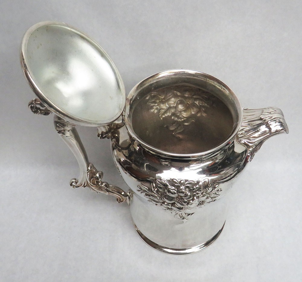 EXCEPTIONAL ANTIQUE FORBES QUADRUPAL PLATE 11.5" WATER PITCHER