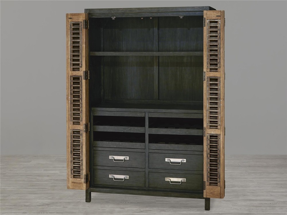 Elegant Bisque and Cobalt Black Libations Locker