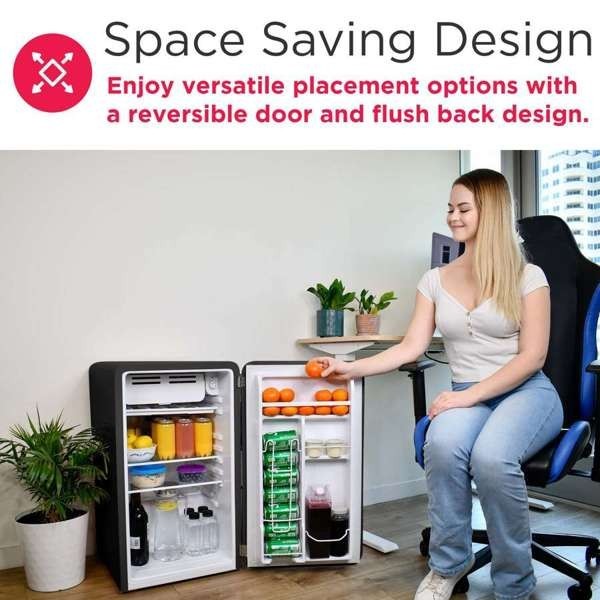 Frigidaire, 3.2 Cu. Ft. Retro Compact Refrigerator, Black